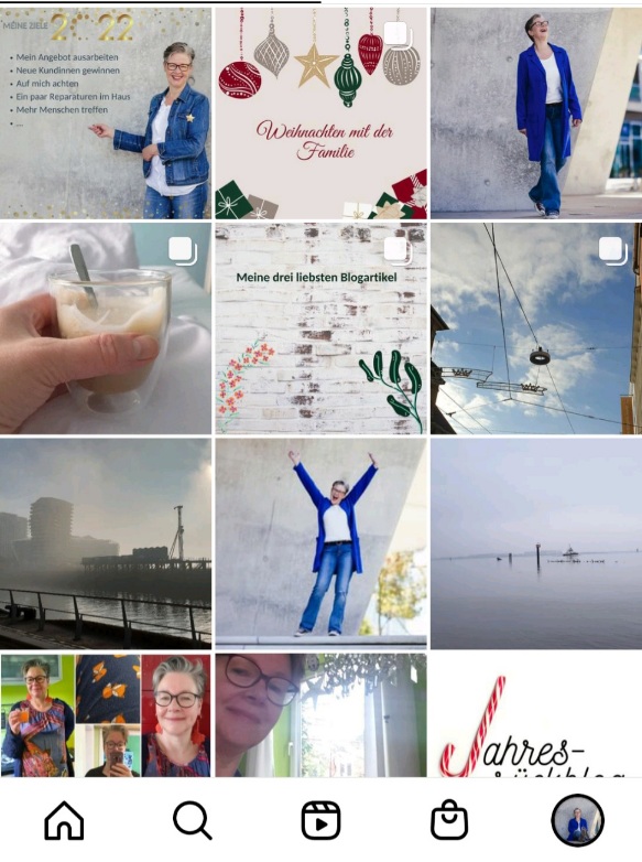 Das Instagramprofil der Autorin zeigt sich in ruhigen Farben