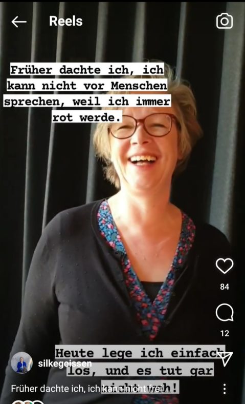 Silke Geissen im Screenshot ihres ersten Instagram Reels